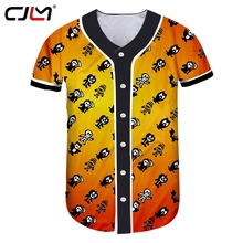 CJLM-camisa de béisbol con estampado 3D de calaveras y murciélago para hombre, ropa Harajuku de Anime para Halloween, nuevo, gran oferta 2024 - compra barato