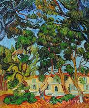 Pinturas de vicente van gogh trees, em jardim de st pauls hospital antes de casa, arte pintada à mão em tela de alta qualidade 2024 - compre barato
