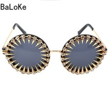 Gafas de sol barrocas de cristal con diamantes de imitación para mujer, anteojos de sol redondos Vintage, de vidrio Retro o Femenino 2024 - compra barato