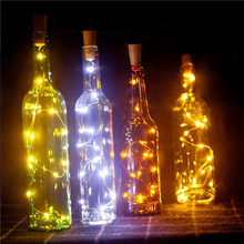 2m 20 led fio de cobre luz de corda com rolha de garrafa para vidro artesanato garrafa fada dos namorados decoração de casamento
