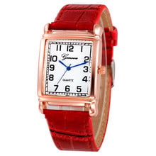 Geneva Модные женские цифровые часы браслеты кожаные прямоугольные Аналоговые кварцевые наручные часы роскошные женские часы Relogio Feminino XB40 2024 - купить недорого