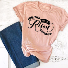 He is Risen Christian T-Shirt Stylish Religious Clothing Cotton Tee Fashion Tumblr Jesus Bible Verse Graphic Grunge Tops art tee 2024 - buy cheap