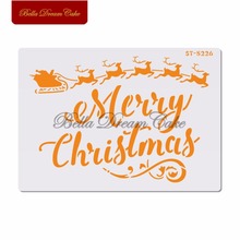 Christmas Santa Design Cake Stencil Layering Plastic Stencils DIY Scrapbooking Painting Drawing Stencils Template Cake Tool 2024 - buy cheap