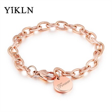 Yikln pulseiras enroladas de torção cor de ouro rosado, para sempre em aço inoxidável corrente de elos, pulseiras para mulheres yb18cor 2024 - compre barato