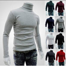 2020 Новый осень-зима Для мужчин свитер Для мужчин водолазка одноцветное Цвет свитер для повседневной свитер Для мужчин Slim Fit брендовые трикотажные пуловеры 2024 - купить недорого