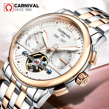 New CARNIVAL Mens Watches Relogio Masculino Top Brand Luxury Automatic Mechanical Watch Men Full Steel Business Waterproof Sport 2024 - buy cheap