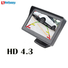 Автомобильный монитор HaiSunny, 4,3 дюйма, 2-сторонний видеовход, автомобильный парковочный монитор заднего вида для резервной камеры заднего вида 2024 - купить недорого
