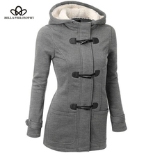 Bella philosophy-abrigo de manga larga con capucha para mujer, chaqueta informal de talla grande, color liso, para otoño e invierno, 2019 2024 - compra barato