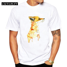 2018 Summer Hot Sales Men T-shirt New Fashion Little fox Printed T shirt Funny Tops Short Sleeve Basic Tee ShirtsCSCFLPCXY 2024 - buy cheap