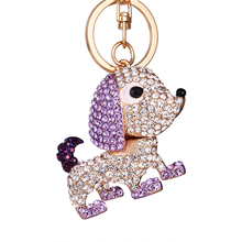 Novo cão poodle bonito pingente encanto ysk094 strass cristal carteira chave saco cadeia de moda jóias jóias das mulheres, presentes 2024 - compre barato