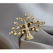 New Bohemian simple light plate golden apple tree brooch men and women with the same brooch pin 2024 - buy cheap