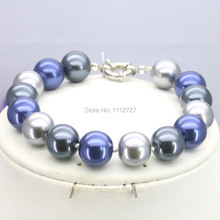 10mm Accessories Blue White Silvers Round Glass Pearl Beads Bracelet Fashion Women Jewelry Making Design Christmas Gifts Girls 2024 - buy cheap