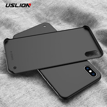 Capinha de celular uslion sem moldura, capinha ultra fina fosca para iphone 11 pro max xs max xr x 6 6s 7 cobertura traseira do pc do cor do doce, 8 plus 2024 - compre barato