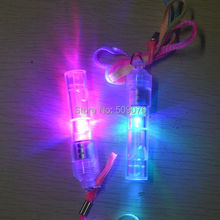 Free shipping Light Up Whistles LED Flashing Blinking Favors Rave Lanyard Whistle EDC 2024 - buy cheap
