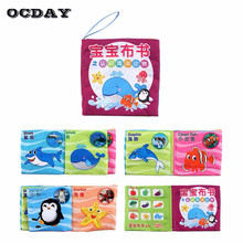 Baby Soft Cloth English Reading Book Toys For Children Cartoon Printed Cloth Book Infant Early Educational Stuffed Anti-tear Toy 2024 - buy cheap