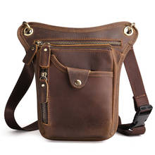 New Vintage Genuine Leather Casual Multi-functions Bag Men's Leg Waist Pack Phone Tool Kit Organizer Shoulder Bag Messenger Bag 2024 - buy cheap