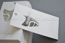 custom hang tags, labels for clothing, white pearl paper tags, silver hot stamping 2024 - buy cheap