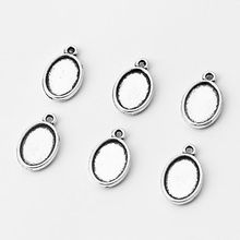 50pcs Tiny 10x14mm Oval Charm PENDANT TRAY Blank Bezel/Cab Settings 2024 - buy cheap