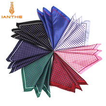 Luxury Men's Handkerchief Vintage Dot Printed Pocket Square Soft Silk Hankies Wedding Party Business Hanky Chest Towel Gifts 2024 - buy cheap