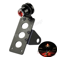 Motorcycle Black Side Mount Rear Tail Brake Stop Light License Plate Bracket for Harley Chopper Bobber Custom Cafe Racer 2024 - buy cheap