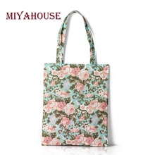 Miyahouse Large Capacity Lady Tote Bag Print Canvas Zipper  Women Handbag Bag Fashion Floral Cotton Female Shoulder Bag 2024 - buy cheap