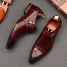 Pointed toe Leather Shoes Men Flat British Style Formal Business Shoes Fall Oxfords Free Shipping 2024 - buy cheap