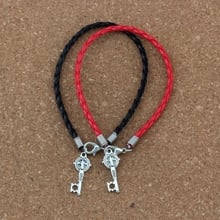 2pcs/lots leather bracelet  Saint Benedict Medal Cross Key Religious Charms Pendants Bracelet(red & black) B-351 2024 - buy cheap