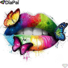 DiaPai-pintura de diamante 5D DIY "labio mariposa", cuadrados o redondos de imitación bordado de diamantes, estilo punto de cruz 3D, decoración, A19815, 100% 2024 - compra barato
