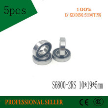 Free shipping S6800-2RS SS6800 6800RS 6800 61800  stainless steel 440C deep groove ball bearing 10x19x5mm 2024 - buy cheap