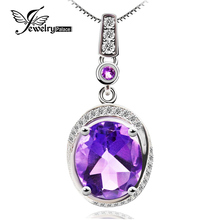 Brand New Natural Stone 3.6ct Purple Amethyst Pendants Real Pure Solid 925 Sterling Silver Jewelry For Women Fashion Gift 2024 - buy cheap