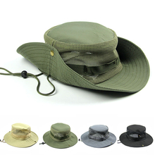 Men Bucket Hat Hunting Fishing Hat Outdoor Wide Brim Army Military Summer Sun Hat Sports Hiking Hunter Fisherman Cap String 9336 2024 - buy cheap