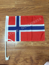 Bandera de ventana de coche de Noruega, banderas de coche de poliéster de alta calidad, 100D con asta de bandera, 30x45cm, envío gratis 2024 - compra barato