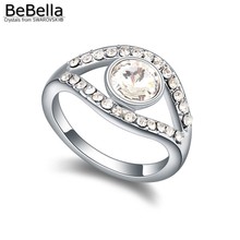 BeBella-Anillo de dedo de cristal redondo, 6 colores, hecho con Cristales austriacos de Swarovski, regalo de Navidad para niñas 2024 - compra barato