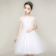 Vestido de casamento infantil branco, rosa, sem ombro, 2021 meninas, roupas infantis, 5, 7, 9, 11, 13, 14 anos de idade, rkf184071 2024 - compre barato