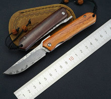 Trskt-mini cuchillo de bolsillo multiusos, herramienta edc de cuchillo de acero de Damasco, táctica, Cuchillos plegables, navajas, zakmes, alicates, para exteriores 2024 - compra barato