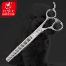 Fenice 6.5 polegada pet grooming desbaste tesoura taxa de desbaste 25-30% tesouras do cabelo do cão filhote de cachorro corte de cabelo animais de estimação acessórios 2024 - compre barato