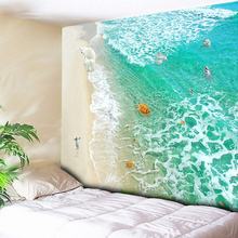 Hippie Tapestry Wall Hanging Jade Green Sea Wave Home Decor Psychedelic Tapestry Penguin Turtle Beach Decorative Wall Carpet New 2024 - buy cheap