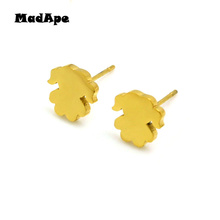 MadApe 1 Pair Cute Girl Earrings 316L Stainless Steel 2019 Fashion Stud Earrings Gold Color Earrings For Women Earrings Jewelry 2024 - buy cheap