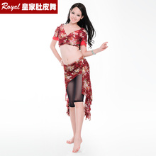 Belly dance practice clothes for women sexy dancing printed top skirt 2 pcs training dress dance top skirt belly dance costume 2024 - buy cheap