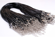 10pcs/lot Wholesale Black Leather Wax Rope  Necklace  DIY String Strap  Lobster Clasp  Chain Jewelry Findings 2022 - buy cheap