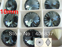 Strass rígido de cristal de montanha, 10mm, frete grátis! Rivolo de cristal de alta qualidade chinês 2024 - compre barato