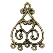 DoreenBeads-colgantes de aleación de Zinc y metal, corazón Chapado en Color bronce antiguo, 3,3 cm(1 2/8 ") x 23mm( 7/8"), 4 Uds. 2024 - compra barato