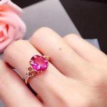 Natural Pink topaz ring Free shipping Natural real blue topaz 925 sterling silver 8*10mm gem Fine jewelry 2024 - buy cheap