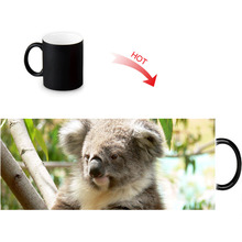 Caneca mágica de koala calor mudança de cor chá leite copo de água cerâmica personalizado canecas de café presentes de aniversário 350ml 2024 - compre barato