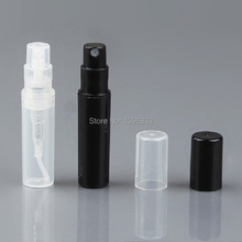 Minibotella atomizadora de plástico transparente, tubo de prueba de Perfume negro, pequeñas botellas rellenables de Perfume blanco, 2ML, 3ML, 5ML, 7ML 2024 - compra barato