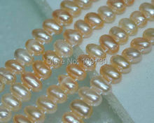 Jewelry 00263 Natural pink 10strs AA+6*8mm luster 2-row drill rice freshwater pearl/ 2024 - buy cheap