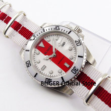 Sapphire BLIGER 40MM White Red Dial Ceramic Bezel Date Magnifier MIYOTA Automatic Movement Men's Wrist Watch Nylon Strap B125 2024 - buy cheap