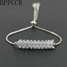 BPPCCR Multilayer Sparkling Cut Arrow Leaves Crystal Chain Bracelets Women Female Mujer Lucky Wedding Couples Gifts Pulseira 2024 - buy cheap