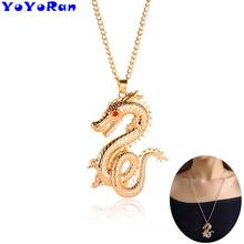 1 Piece Punk gold dragon pendant necklaces for woman long chain punk dragon Gothic rock charm animal necklace jewelry gift 2024 - buy cheap