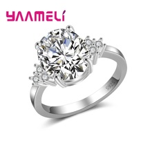 Lowest Price 925 Sterling Silver Crystal Jewelry For Women Female Wedding Finger Rings Hard Cubic Zirconia Decoration 2024 - buy cheap